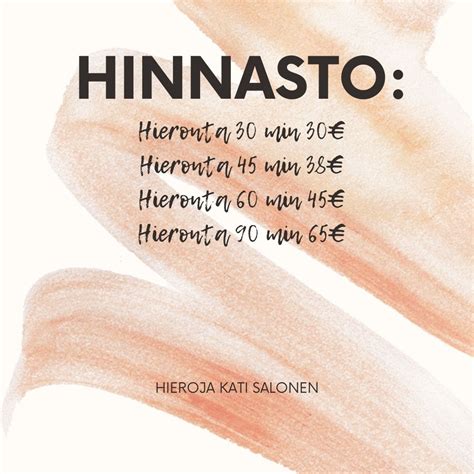 Hinnasto — Hieroja Helsinki